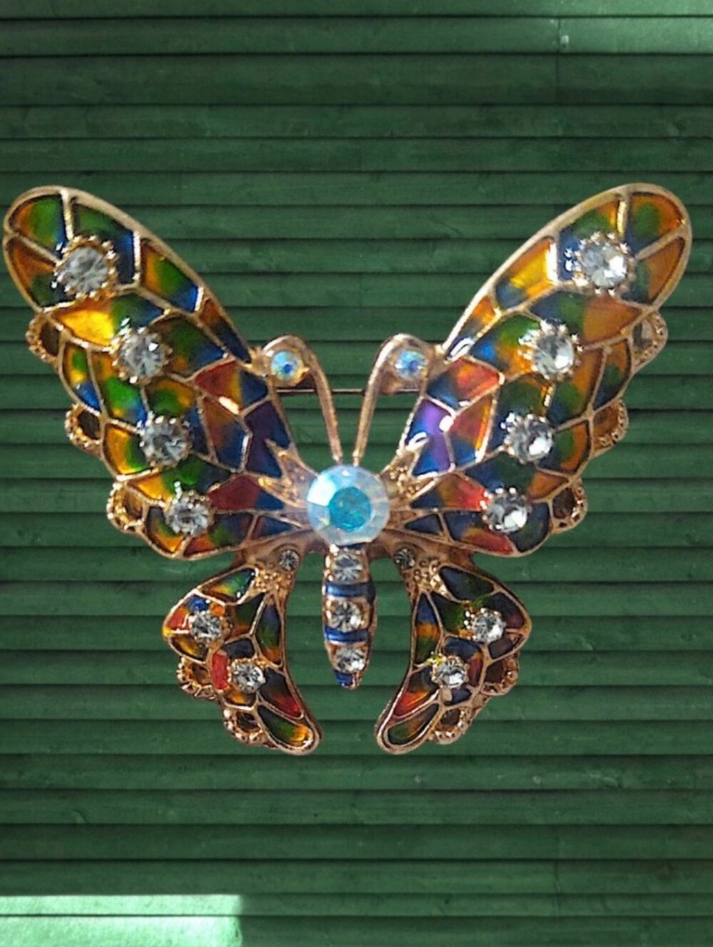 Multi-color Enamel Butterfly Brooch